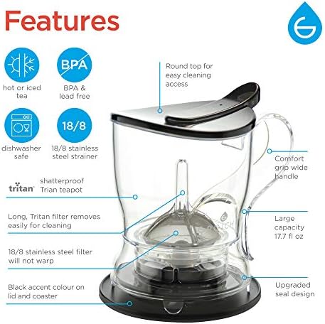 GROSCHE Aberdeen Smart Tea Maker BPA-Free Tea Infuser Black 17.7 oz (525ml) - Image 5