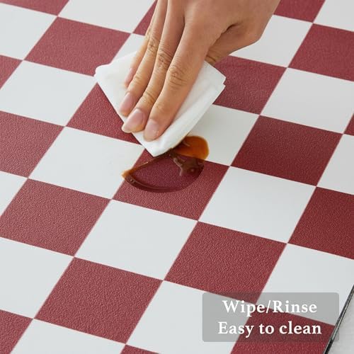 Ohocut Red Checkered Dish Drying Mat for Kitchen Counter, Coffee Bar Station Accessories, Retro Cute Aesthetic Modern Absorbent Drainer Mat Kitchen Drying Mat Easy Clean 19" x 12" - Image 5