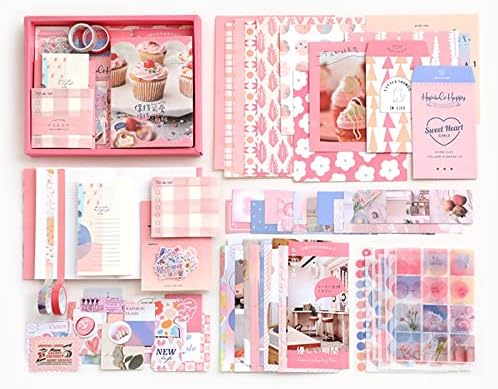 UPSYTIO Vintage Scrapbook Kit, Journaling Scrapbooking Supplies with A6 Grid Notebook, Aesthetic Paper, Stickers, Washi Tape for DIY Craft by UPSYTIO