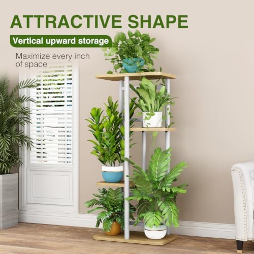 LINZINAR Plant Stand Indoor 4 Tier Metal Corner Tall Flower Shelf - Image 2