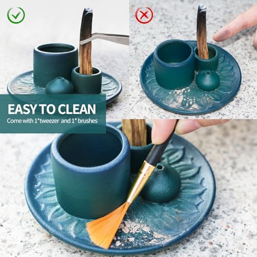 Ceramic Palo Santo and Sage Incense Holder, Blue - Image 6