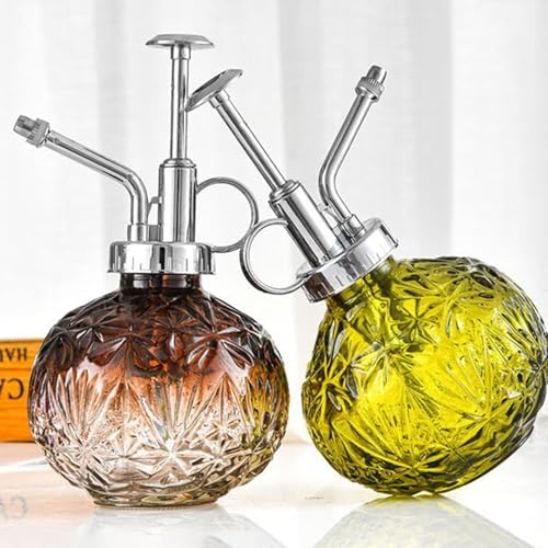 Spray Bottle for Plants, Plant Mister Spray Bottle, Glass Plant Mister Spray Bottle, Embossed Vintage Glass Watering Can, Succulent Watering Bottle with Top Pump for Outdoor (GG) - Image 6