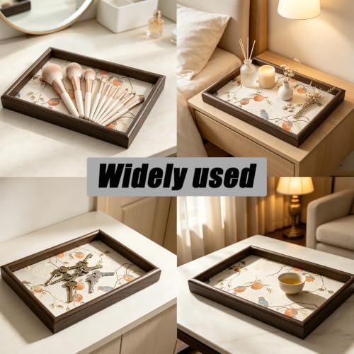 Embroidered Decorative Tray 11.8 inch, Boho Catchall Tray, Persimmon - Image 5