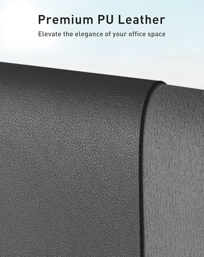 Aothia Faux Leather Desk Mat - Large Mouse Pad, Non-Slip PU Leather Blotter, Waterproof Writing Surface for Office and Home (Grey, 63" x 17") - Image 2