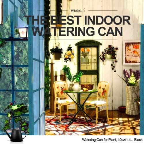 Small Indoor Plant Watering Can Long Spout 1.4L Black - Image 7