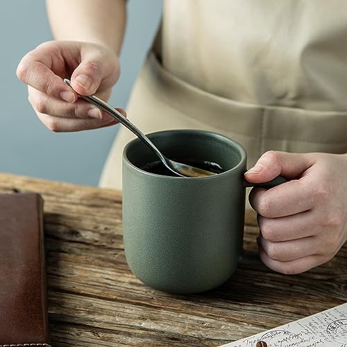 AmorArc 14oz Coffee Mugs Set of 6, Ceramic Coffee Mugs with Large Handle & Wavy Rim for Latte/Hot Cocoa/Tea, Stylish Coffee Mugs for Men Women. Oven,Dishwasher&Microwave Safe, Reactive Glaze - Image 4