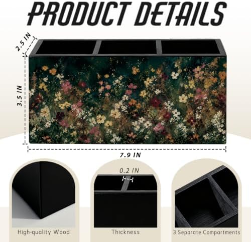 Moody Floral Pen Pencil Holder for Office Desk Accessories Decor - Image 2