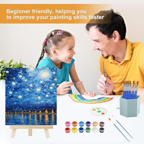16 Pack Canvas and Easel Set, 8 x 10 inch Painting Kit for Party Supplies - Image 3