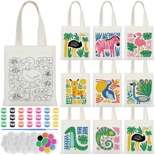 Aliceset 16 Pcs Color Your Own Bag Tote Bag Painting by Aliceset
