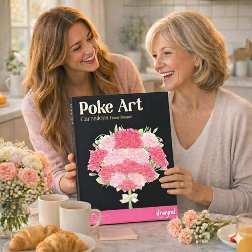 Unwynd Poke Art Carnations Flower Bouquet Kit for Adults, Women and Teens - Image 2
