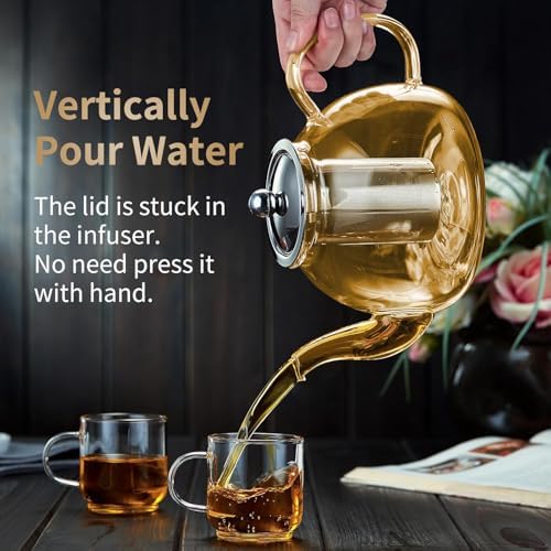 DOPUDO Glass Teapot with Infuser, 40 oz Borosilicate Tea Kettle - Image 7