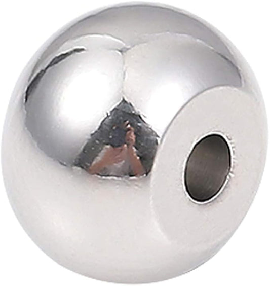 Stainless Steel Spacer Beads 7x5mm Rondelle Loose Charm Caps Beads for DIY Jewelry Making 100pcs with 1.5mm Hole