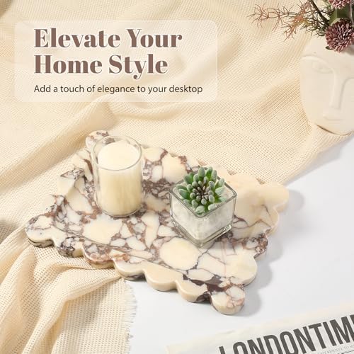 Koville Luxury Calacatta Viola Marble Tray, 11"x8" Scalloped Marble Vanity Tray for Countertop Bathroom Kitchen Dresser, Natural Stone Tray for Jewelry Perfume Home Decor, Decorative Catchall Tray - Image 6