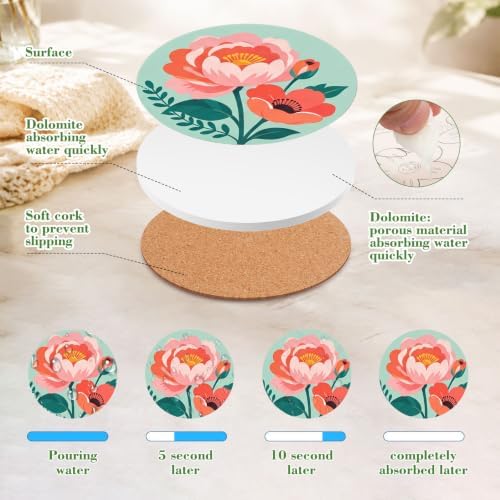 Potchen 12 Pcs Color Your Own Coaster DIY Kits,Botanical Garden - Image 3