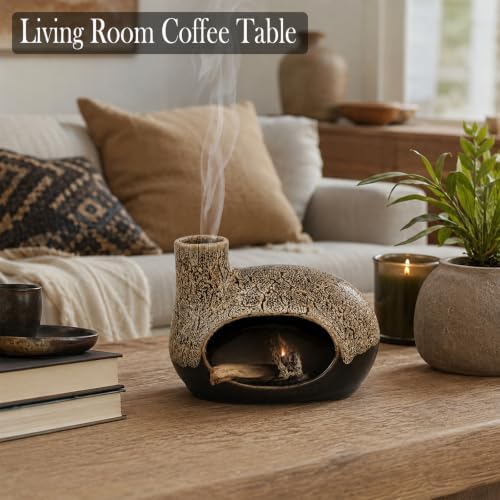 Handcrafted Ceramic Palo Santo Holder – Artistic Incense Burner for Meditation, Mindfulness and Zen Home Decor – Wabi-Sabi Style Cone Sculpture, Gift for Yoga, Relaxation & Aromatherapy (White) - Image 2