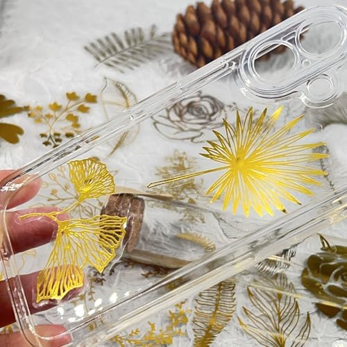 50PCS Boughs and Flowers Stickers Aesthetic PET Stickers Gold Stamp Decal Waterproof Decorative Decals for Scrapbook DIY Crafts Album Bullet Journal Planner Water Bottles Laptop Phone (Gold Stamp-C) - Image 7