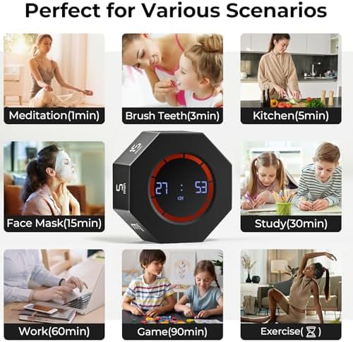 Rechargeable Pomodoro Timer, Small Gravity Timer (Space Gray) - Image 6