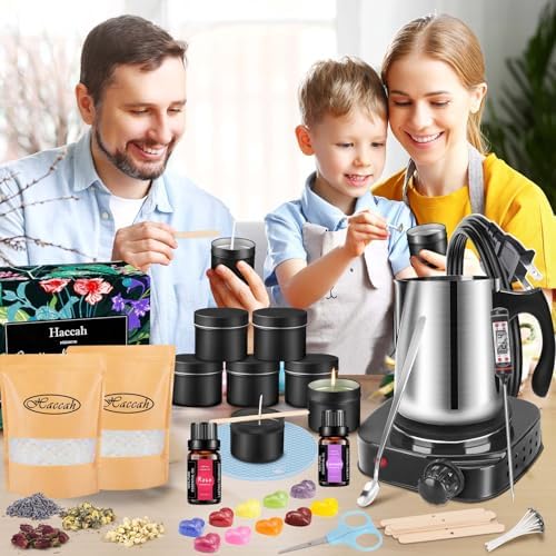Haccah Candle Making Kit with Wax Melter, DIY Arts&Crafts Gift for Adults,Beginners,Candle Making Supplies,Including Electronic Stove,Rich Scents,Wicks,Melting Pot,Dyes,Candle tins - Image 2
