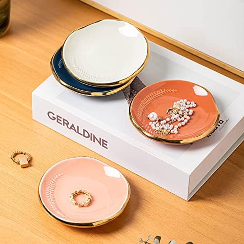 Ceramic Leaf Jewelry Dish Tray Ring Holder, White - Image 2