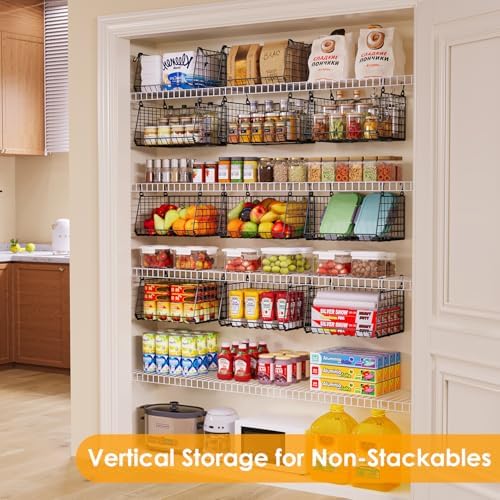 3-Pack Hanging Laundry Room Organizaton：Foldable Laundry Basket Wire Basket with 360°Rotating Hooks Small Space Organization Over Washer and Dryer Shelves - Hanging Closet Organizer, Black Patent - Image 3