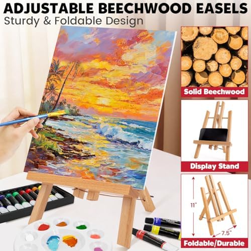 Set of 2 Acrylic Painting Kits for Adults and Couples, Sip and Paint Kit for Date Night, Acrylic Painting Kit with Canvas Boards and Easels, Professional Art Set for Couples, Families, Beginners - Image 3