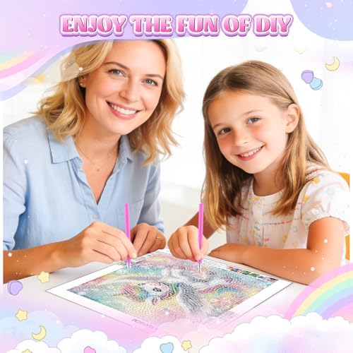 GHHKUD Unicorn Diamond Art Painting Kits for Adults with Frame, Diamond Art Animals Crafts for Ages 4-6-8-12, Easy to DIY Gem Painting Gifts Home Wall Decor 15x15cm (Beautiful Packages) - Image 3