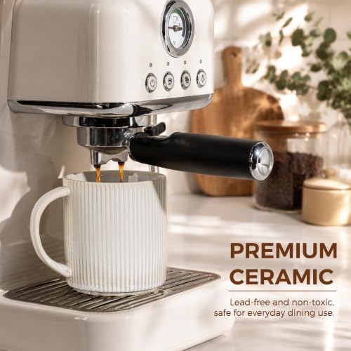 theterra Ceramic Coffee Mugs Set of 4, 14.2 oz Coffee Cups with Handle - Image 4