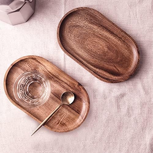 Small Serving Wooden Tray Salad Plates for Fruit Cookie Platter 3.9x7.1inch - Image 6