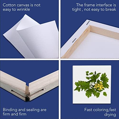 ESRICH Mini Stretched Canvas 12 Pack 4x4inch, 2/5''Profile Art Primed Canvases for Painting, 100% Cotton Small Professional Stretched Canvas for Kids and Art Supplies,for Acrylics,Oils&Other Painting. - Image 5