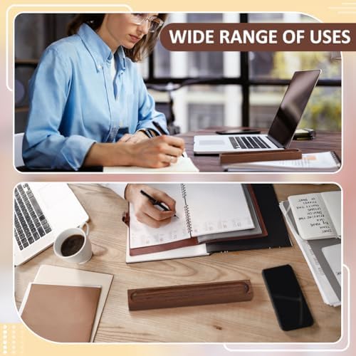 BENECREAT Walnut Pen Tray, Minimalist Wood Pen Holder, Pen Storage Tray for Office Desk Organizer Writing Accessories Gift Home Bedroom Decoration 7.87x1.14inch - Image 5