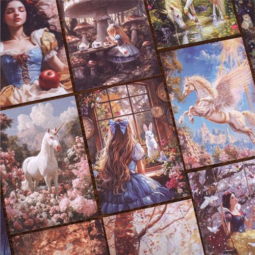 Alideco 180pcs Vintage Fantasy Fairy Tale Scrapbooking Paper for Adults Journaling Supplies, Decorative Paper for Junk Journals (fengdutonghua) by Alideco