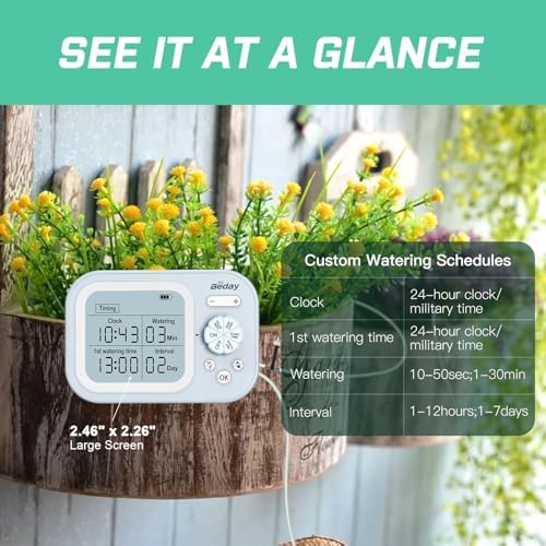 Automatic Plant Waterer Indoor Self Watering System for 15 Potted Plants, Auto Drip Irrigation Kit Programmable Water Timer with Smart Humidity Detection, Blue - Image 3
