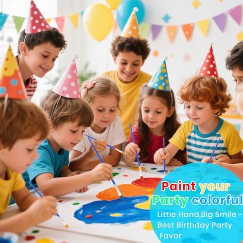 24 Pack Mini Acrylic Paint Set, 12 Colors Washable Acrylic Paint Strips with 48Pcs Painting Brushes for Kids&Adults Paint, 336 PCS Kids Painting Kit for Birthday Party Favor, Classroom, Art Gift - Image 4