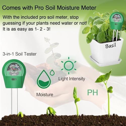 Indoor Herb Garden Kit – 10 Non-GMO Herb Seeds with Soil, Pots & Moisture Meter – Easy Windowsill Gardening Starter Set – Unique Gift for Gardeners, Home Chefs & Families - Image 4
