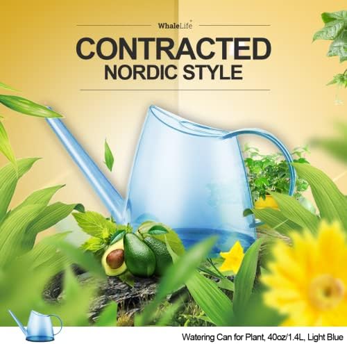 Small Indoor Plant Watering Can Long Spout 1.4L Light Blue - Image 2