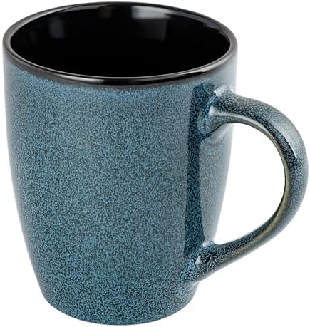 Ceramic Mugs 12oz,Large Ceramic Coffee Cups for Men, Women, Dad, Mom, Modern Coffee Mugs With Handle For Tea,Latte,Cappuccino,Cocoa. (Blue 1 Pack) by Unknown