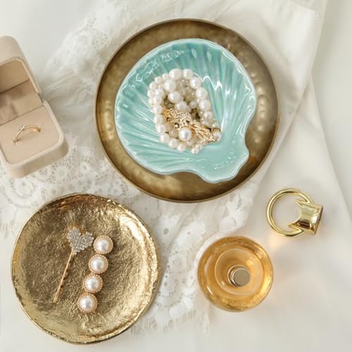Ceramic Jewelry Tray Trinket Dish, Jewelry Dish for Women, Shell Ceramic Plate, Ring Dish Holder for Earrings Necklace Organizer, Mother's Day Christmas Birthday Gift - Image 5