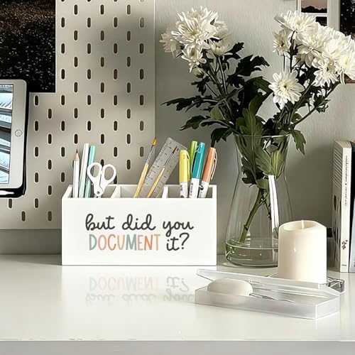 Funny But Did You Document It Pen Pencil Holder for Desk, HR Human Resources Gifts, Office Humor Gifts for Coworkers Women Men Wooden Box Sign Decorations for Office Desk Tabletop - Image 2