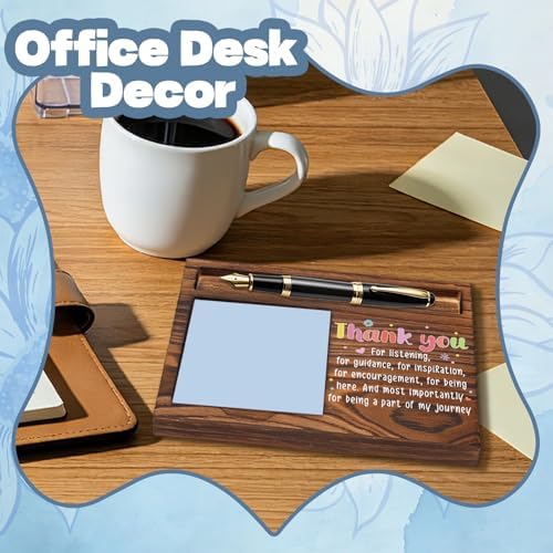 Thank You for Being Part of My Journey Wooden Note Pen Holder, Gratitude Keepsake Gift for University Teacher, Thank You Desk Decor for Friend, Office Desktop Accessory Gift, 16.5×12×1.5 cm, XXN78 - Image 3