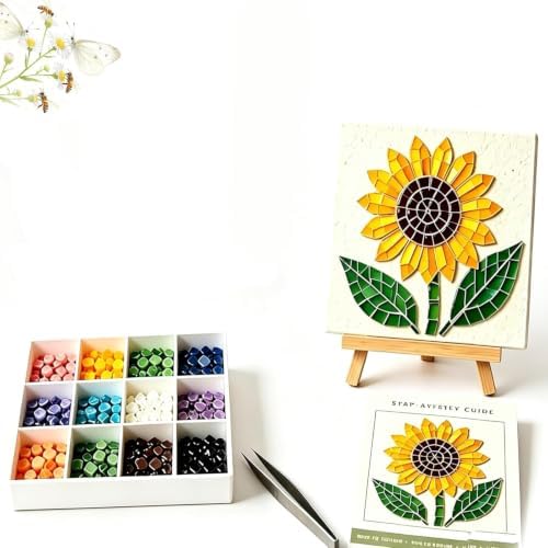 Cottage Garden Mosaic DIY Kit – Watering Can Mosaic Art Kit，Sunflowers - Image 2
