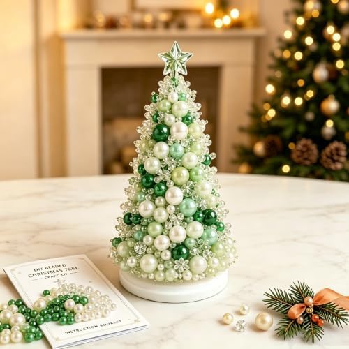 Craft Kits for Adults DIY Beaded Christmas Tree Indoor Desk Decorations Kit by CLNXMT