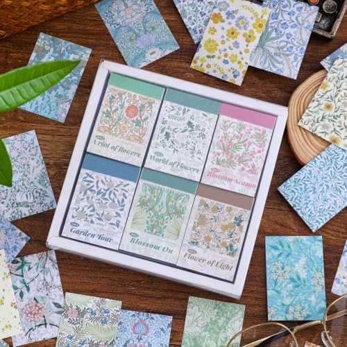 12 Sets 600 Sheets Vintage Floral Stickers, Aesthetic Sticker Book for Journaling, Different Flower Themes Scrapbook Supplies Ideal DIY Decorative Gifts for Women Girls Adults Teens Junk Journal - Image 2