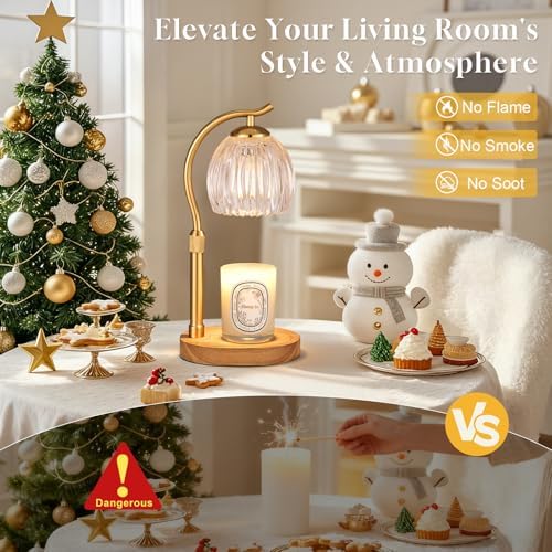 Flower Candle Warmer Lamp with 2 Bulbs- Cozy Home Decor - Image 2