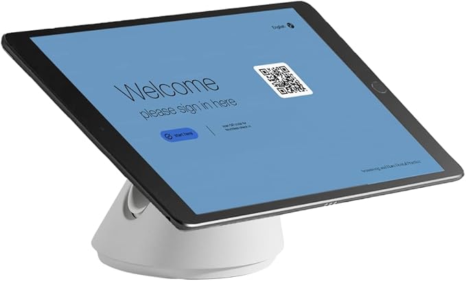 Bouncepad Click iPad POS Stand & Docking Station | iPad Stand for Business | Compatible with All Tablet Models | Table Mount Tablet Kiosk Register | White