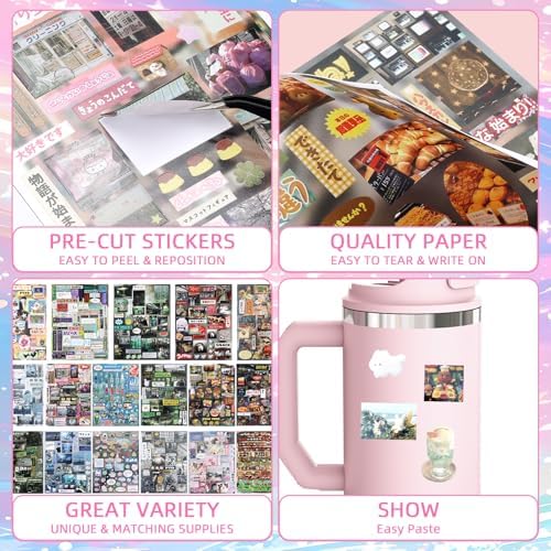 990Pcs Japanese Sticker Book for Journaling Adult, Cute Scrapbook Stickers - Image 2