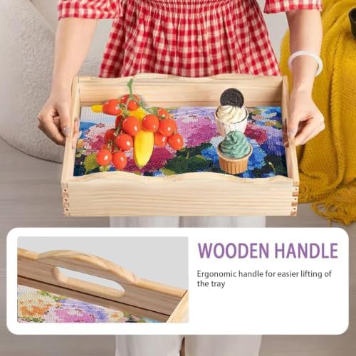 EWJRNSF Hydrangea Diamond Art Tray with Handles Gift Home Decor 7.8×11.8 in - Image 6
