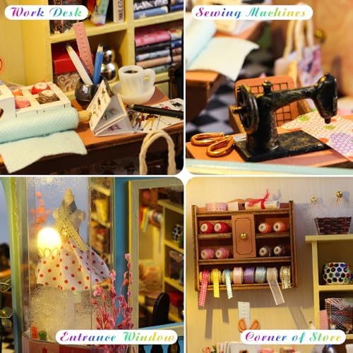 DIY Miniature House Kit, Book Nook Kit with LED Light, 3D Wooden Puzzle Bookshelf Decor Building Kit, Birthday Gifts for Family & Friends - Image 2