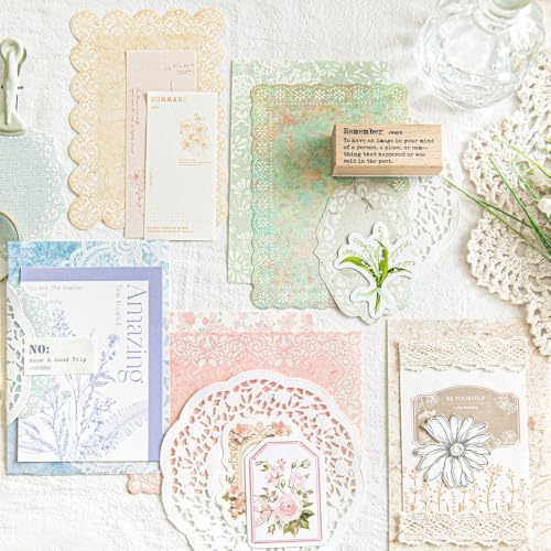 420Pcs Vintage Floral Scrapbook Supplies Kit, Retro Flower Scrapbook Paper Junk Journal Stickers Set, DIY Craft Accessories for Bullet Journal Planner Collage Card Making - Image 6