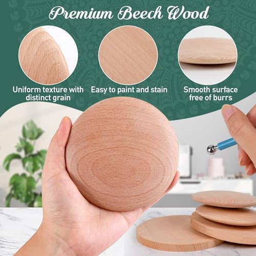 Mandala Rock Painting Kit - Mandala Dotting Tools for Painting - Including Large Wooden Rocks, Acrylic Paints, Stencils, Painting Tools, Manual, Arts Crafts Kit for Adults, Gifts for Women/Mom - Image 3