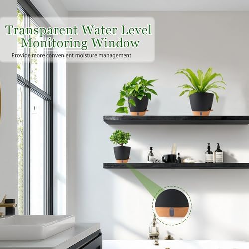 Self Watering Pots for Inoor Ourdoor Plants 8/7/6.5/6/5" Plastic Planters - Image 6